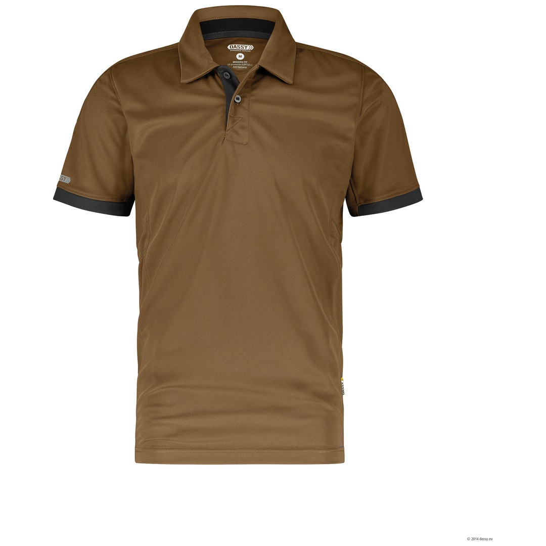 Dassy Poloshirt Traxion 710026 PES44 Gr. L Lehmbraun/anthrazitgrau