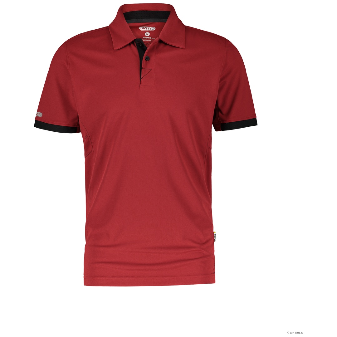 Dassy Poloshirt Traxion 710026 PES44 Gr. XL rot/schwarz