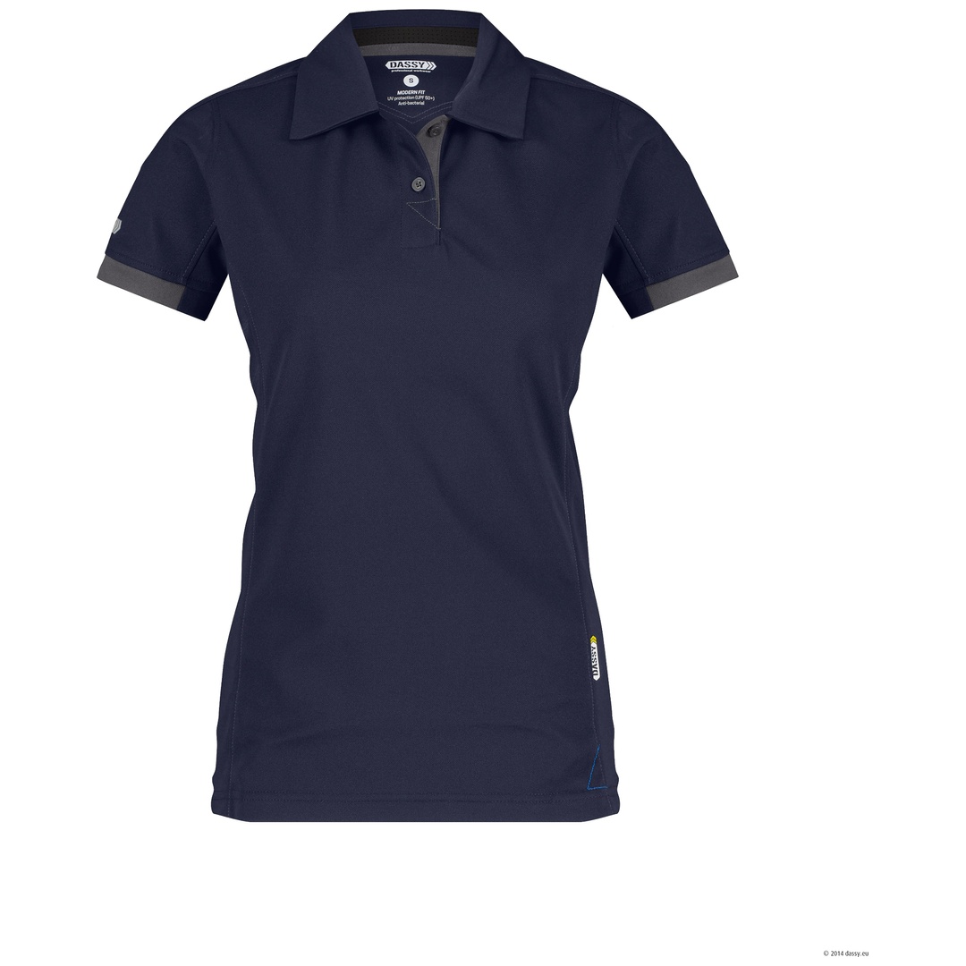Dassy Poloshirt Traxion Women 710034 PES44 Gr. M nachtblau/anthrazitgrau
