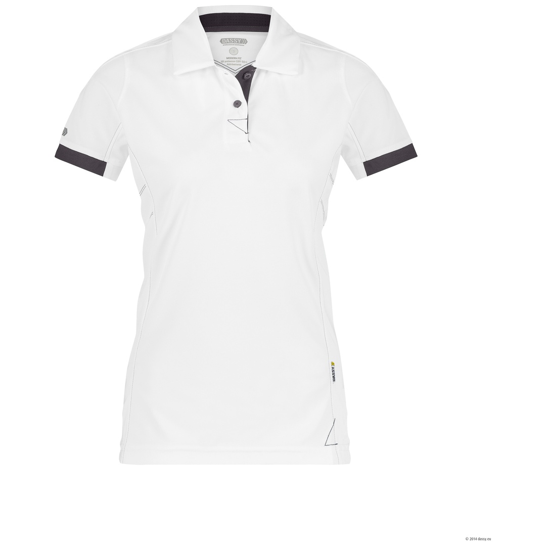 Dassy Poloshirt Traxion Women 710034 PES44 Gr. XL weiß/anthrazitgrau