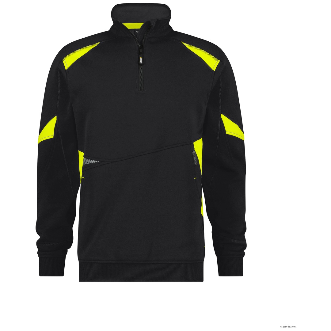Dassy Sweatshirt Aratu 300521 COPES86 Gr. XS schwarz/neongelb