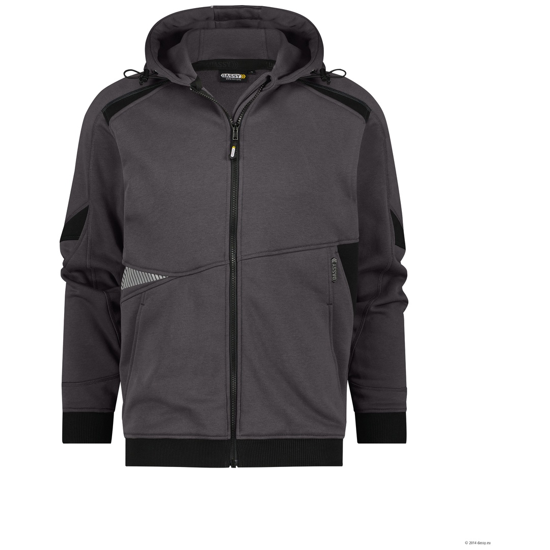 Dassy Kapuzen-Sweatjacke Lunax 300549 COPES80 Gr. M Anthrazitgrau/schwarz