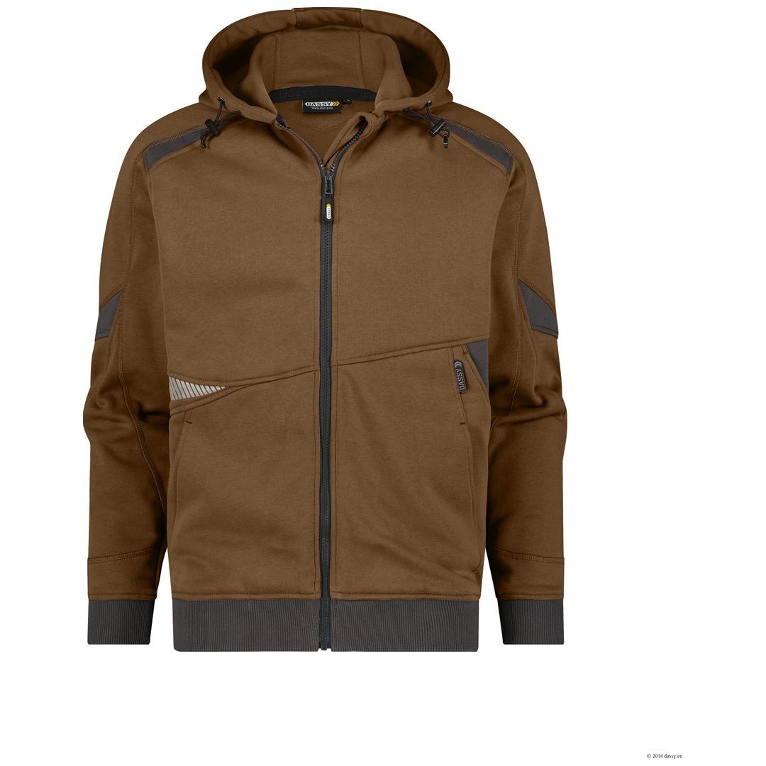 Dassy Kapuzen-Sweatjacke Lunax 300549 COPES80 Gr. 4XL lehmbraun/anthrazitgrau