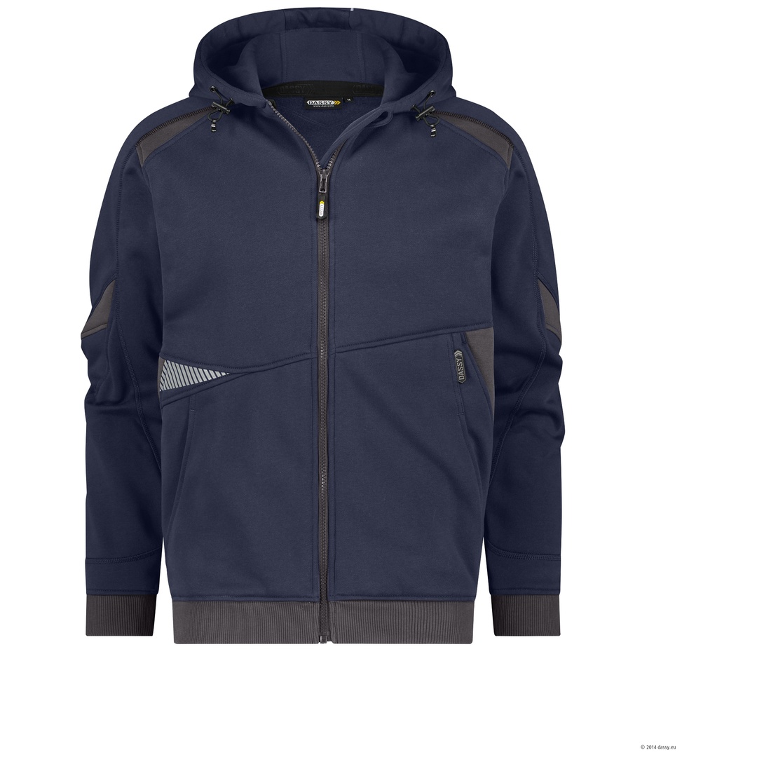 Dassy Kapuzen-Sweatjacke Lunax 300549 COPES80 Gr. 2XL nachtblau/anthrazitgrau