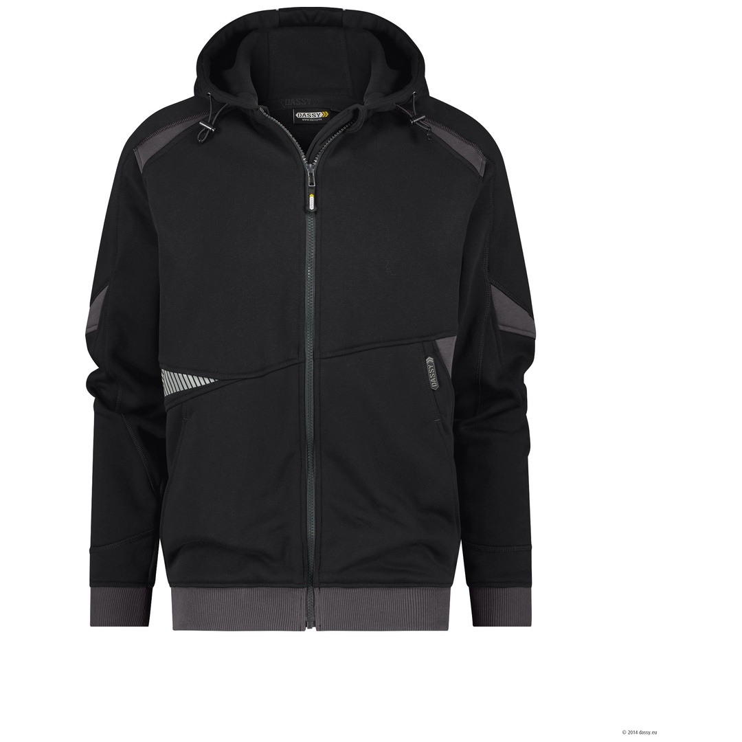 Dassy Kapuzen-Sweatjacke Lunax 300549 COPES80 Gr. 3XL schwarz/anthrazitgrau
