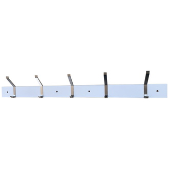 Lüllmann Garderobenleiste, MDF in weiß, 5 Haken Aluminium