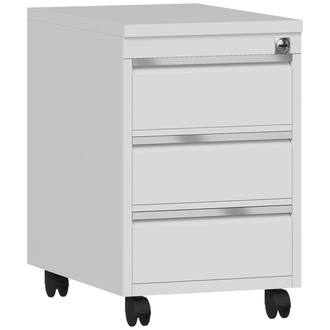 Lüllmann ClassiX Rollcontainer Frontgriffleiste 3 Schubladen, lichtgrau, 626x400x590mm