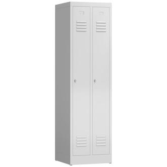 Lüllmann ClassiX Garderobenschrank, 2 Abteile, lichtgrau, 1800x500x500mm