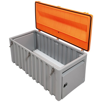 Cemo Werkzeugbox CEMbox 750 l B1700xT840xH800 mm grau/orange mit Seitentür