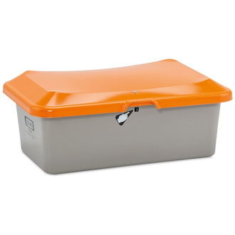Cemo Streugutbehälter 100 l B890xT600xH340 mm ohne Entnahmeöffnung grau/orange