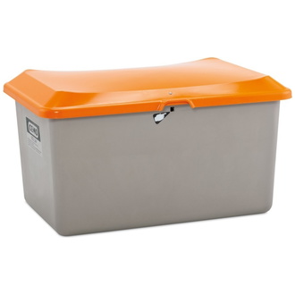 Cemo Streugutbehälter 400l 1210x820x670mm grau/orange ohne Staplertaschen