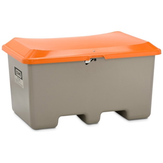 Cemo Streugutbehälter 400l 1210x820x670mm grau/orange m. Staplertaschen