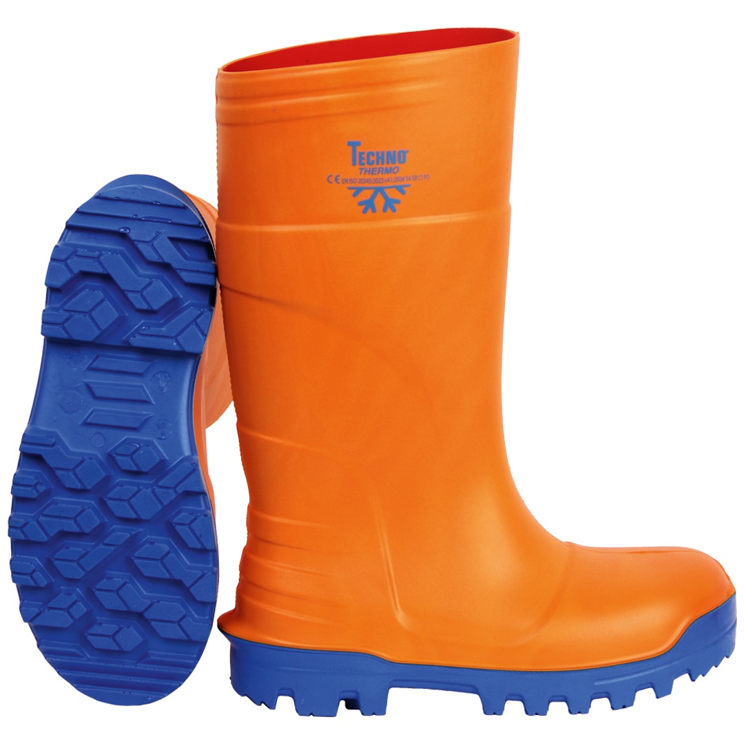 Feldtmann Techno Boots PU-Sicherheitsgummistiefel Navesti 35337 Gr. 47 orange/blau