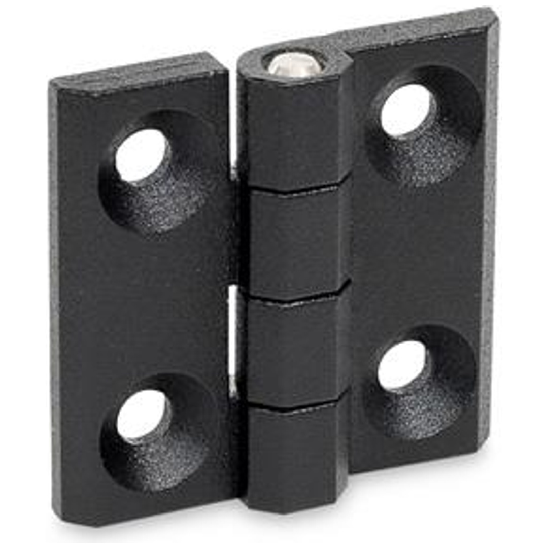 Ganter Scharnier GN 237 H.60mm B.60mm S.2mm Zink-Druckguss m.Bohrungen f.Senkschrauben, Art.Nr. 237-ZD-60-60-A-SW