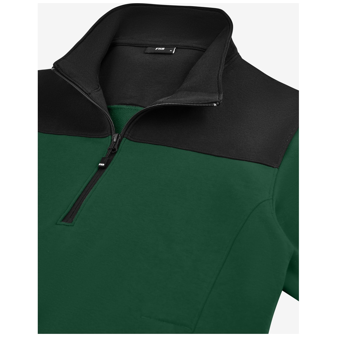 FHB ROB Zip-Sweatshirt, grün-schwarz, Gr. XS