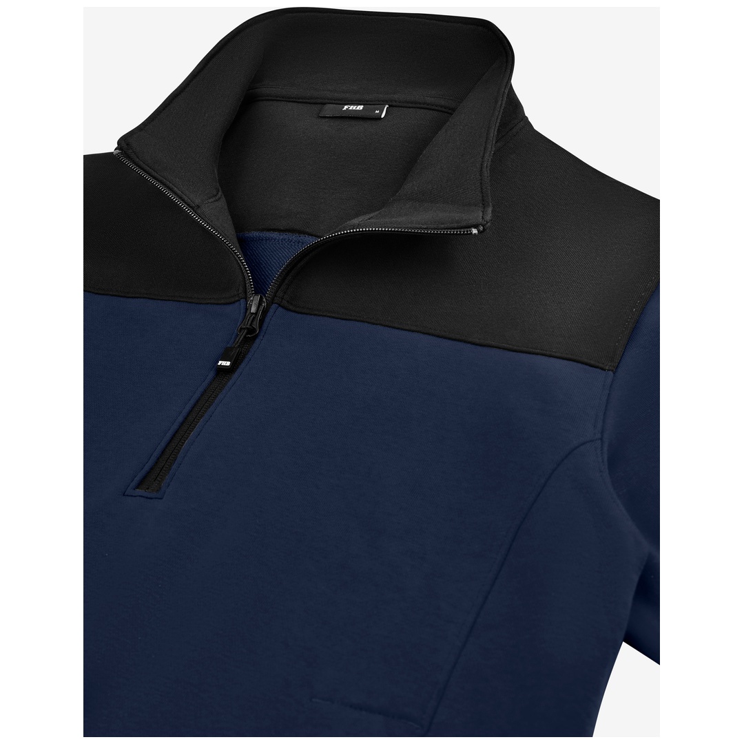 FHB ROB Zip-Sweatshirt, marine-schwarz, Gr. 2XL