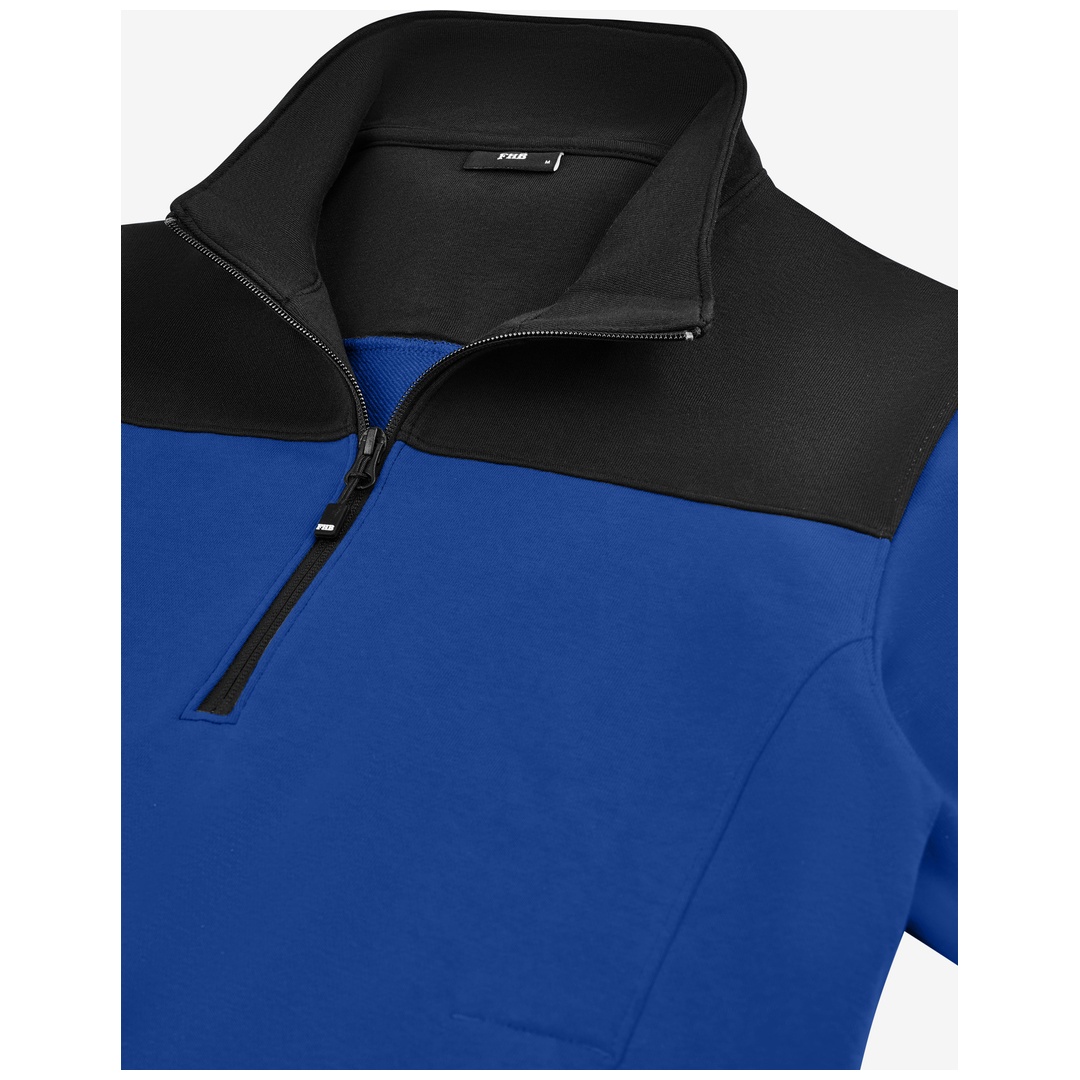 Fhb Rob Zip-Sweatshirt, Royalblau-schwarz, Gr. M