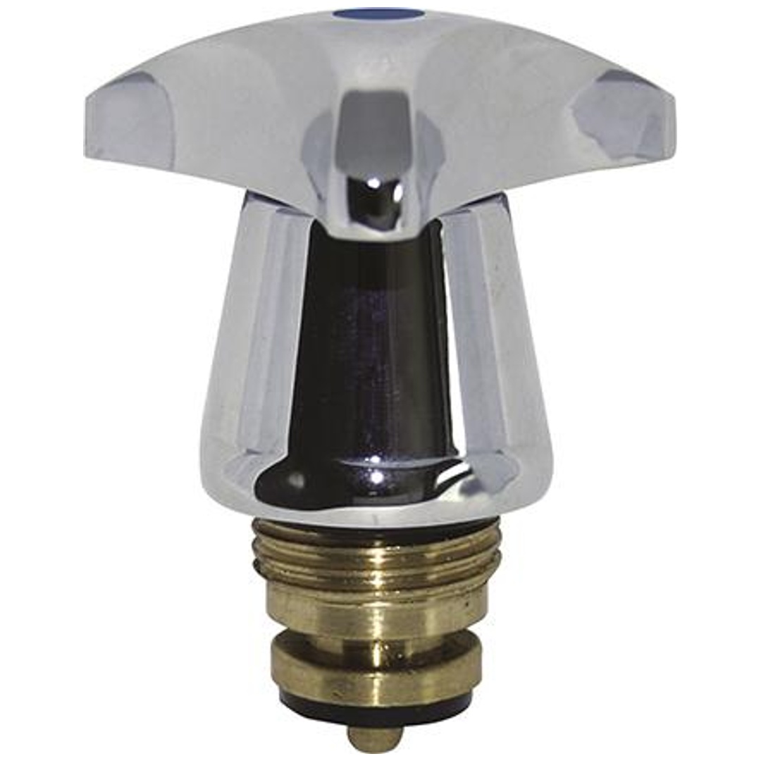 KIRCHHOFF Metall-Trecorngriff, Chrom, 1/2, mit Oberteil, Markierung blau