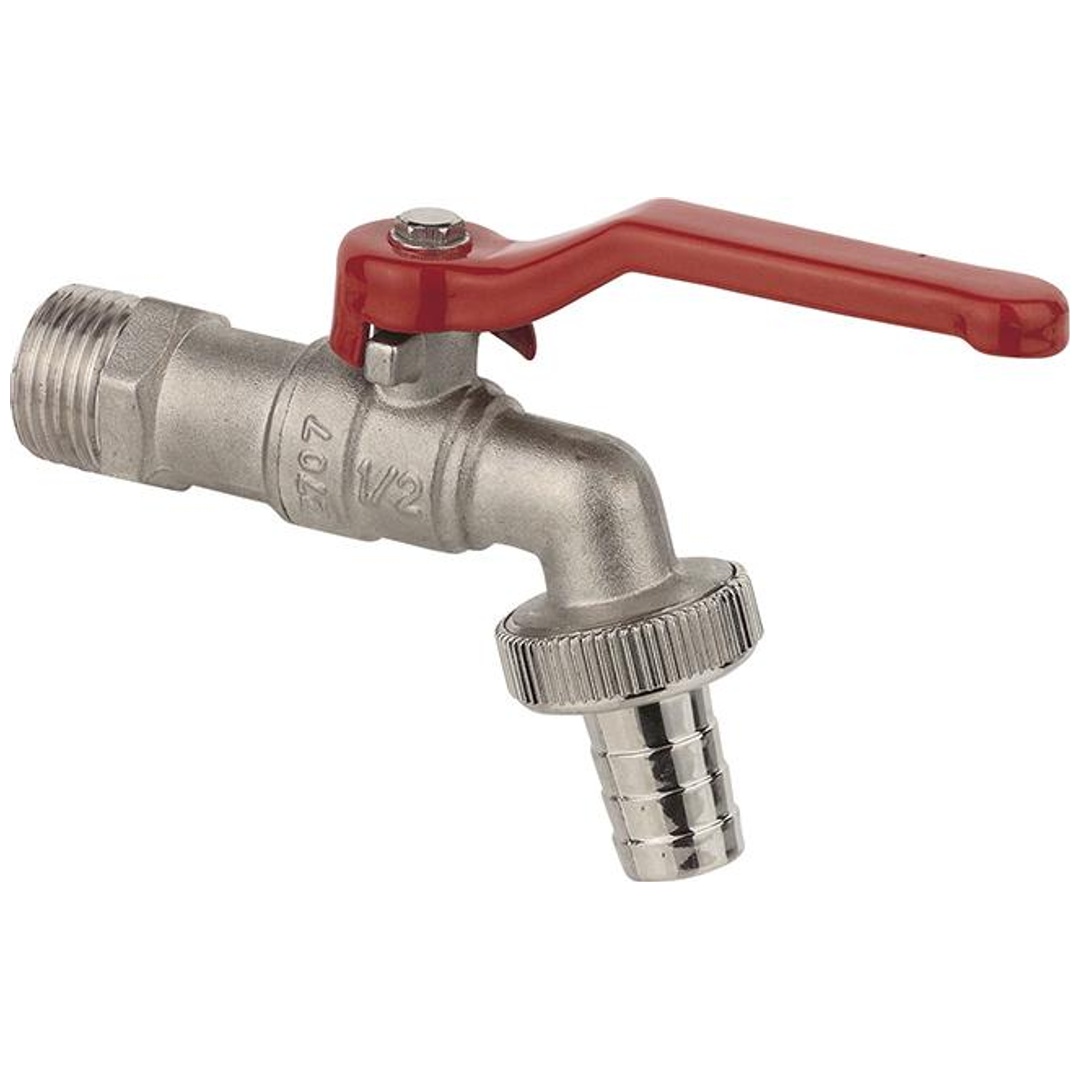 KIRCHHOFF MS Kugel-Auslaufhahn, ve vernickelt, 1/2AG x 3/4AG x 1/2T