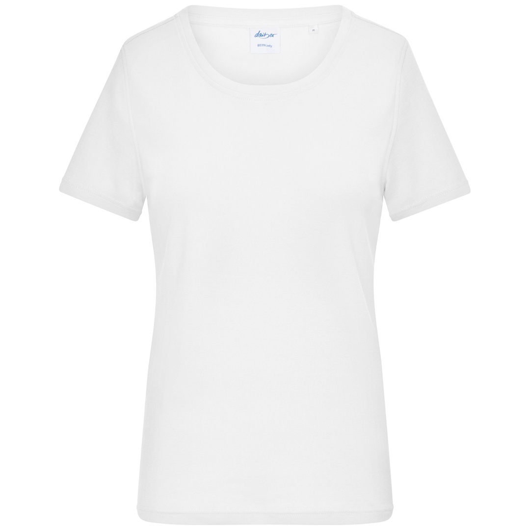 Daiber T-Shirt Damen aus weichem 1:1 Feinripp 8039 Gr. L weiß