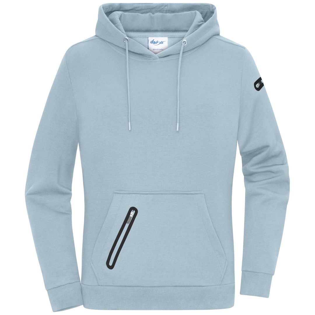 Daiber Ladies Hoody in technischem Look 8045 Gr. 2XL milky blue