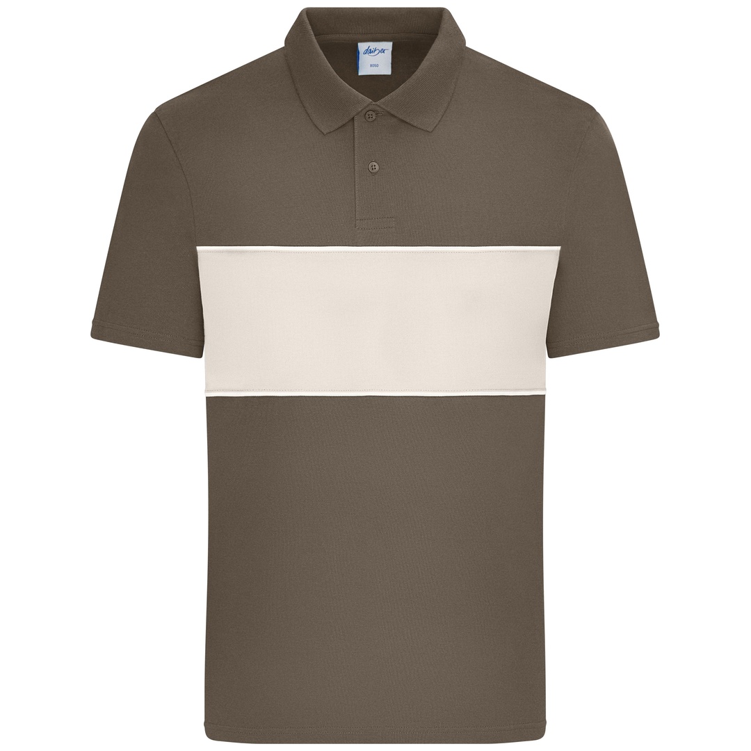 Daiber Unisex Poloshirt mit Kontrasteinsatz 8050 Gr. 2XL muddy-brown/sandstone
