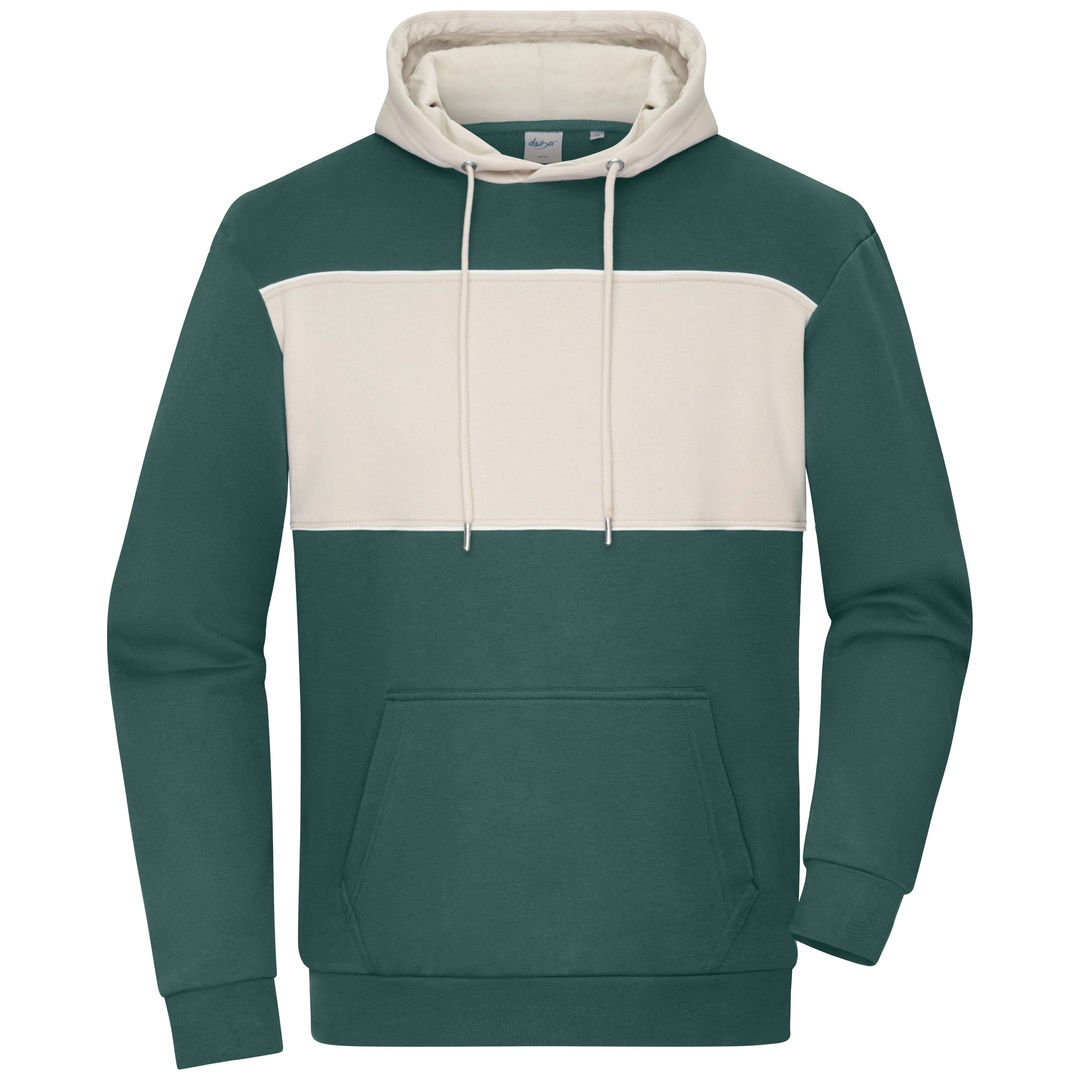 Daiber Unisex Hoody mit Kontrasteinsatz 8051 Gr. 2XL smoky-green/sandstone