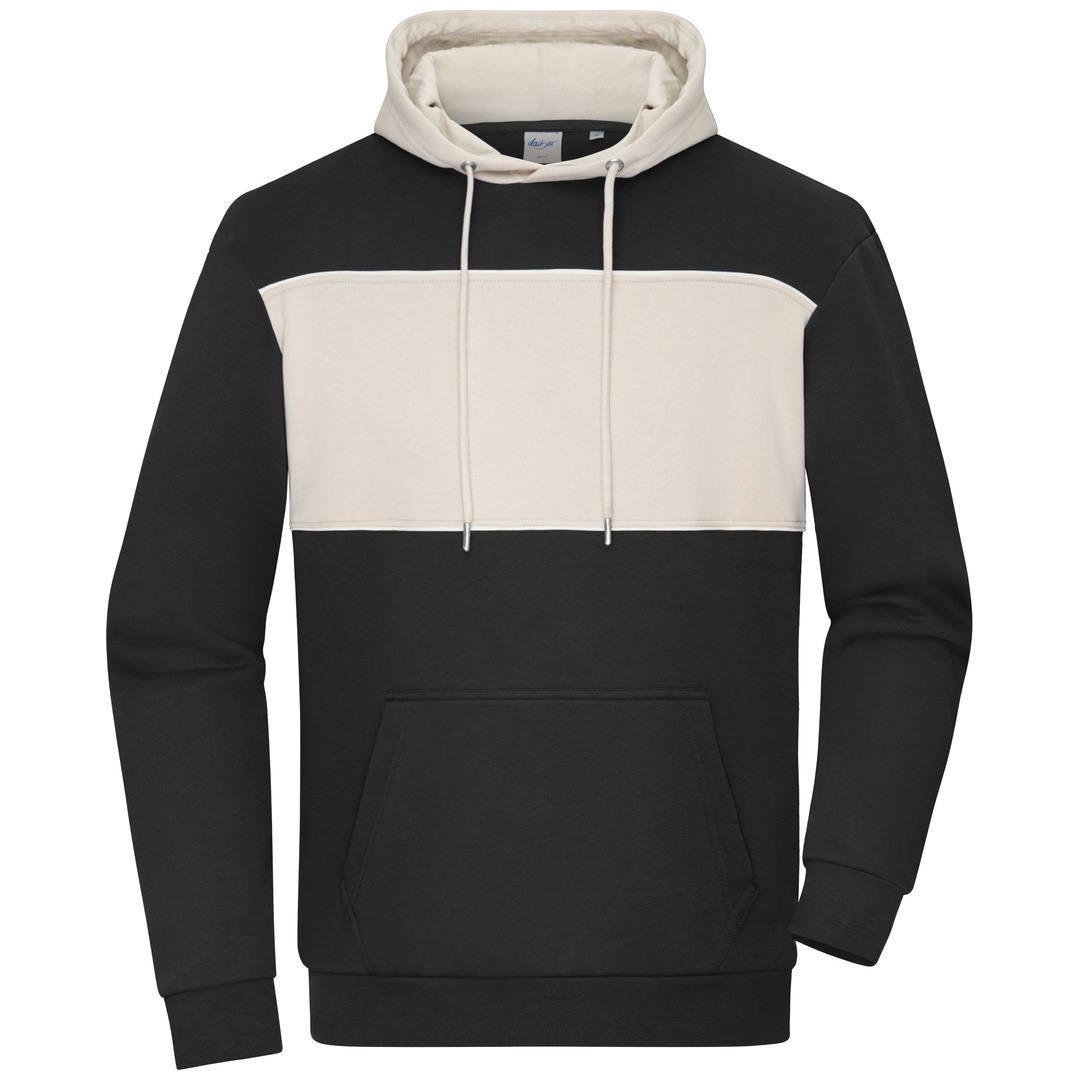 Daiber Unisex Hoody mit Kontrasteinsatz 8051 Gr. L black/sandstone