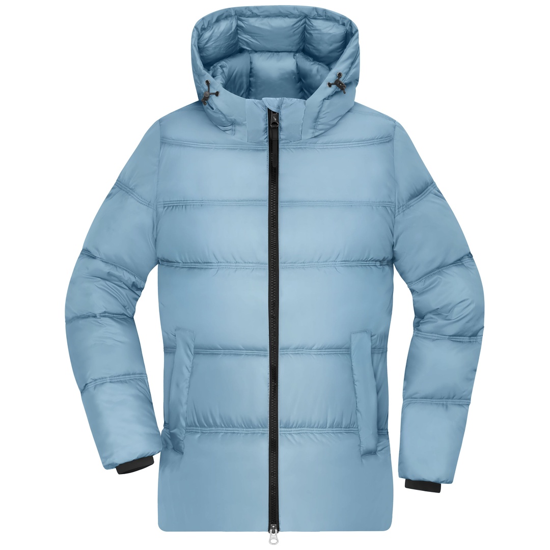 James & Nicholson Winterjacke mit abnehmbarer Kapuze JN1369 Gr. L milky blue