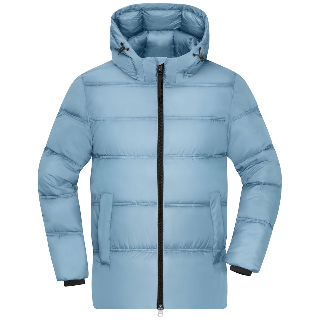 James & Nicholson Winterjacke mit abnehmbarer Kapuze JN1370 Gr. L milky blue