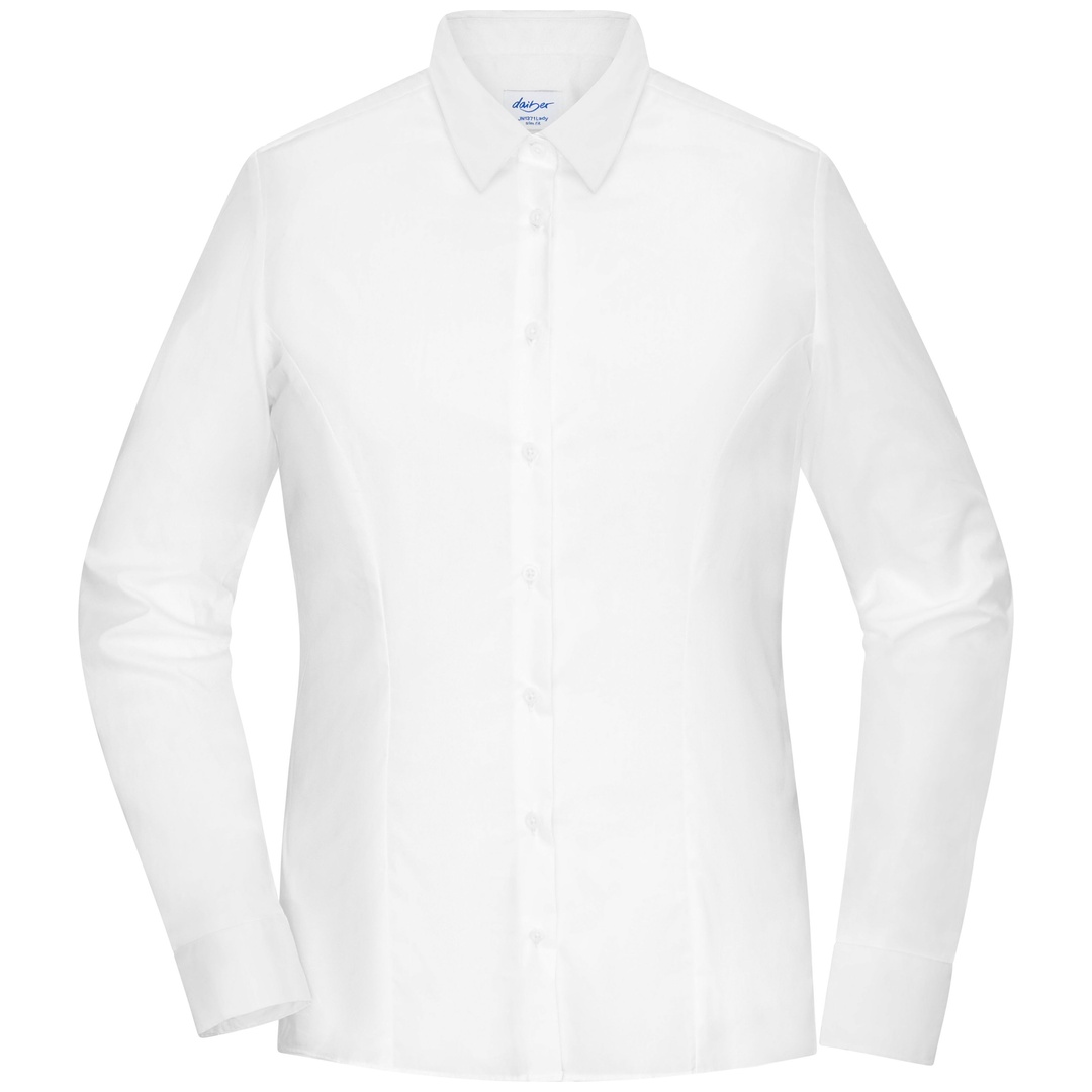 James & Nicholson Bluse Slim Fit JN1371 Gr. S weiß