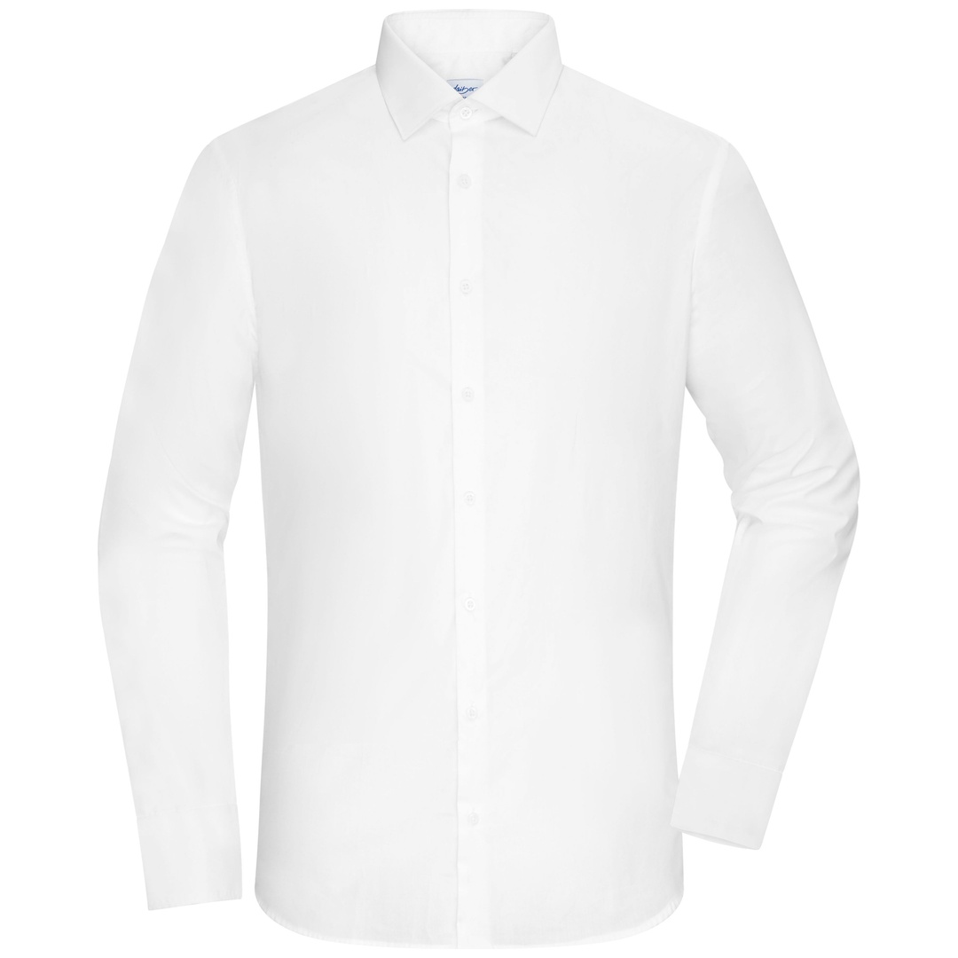 James & Nicholson Hemd Slim Fit JN1372 Gr. S weiß