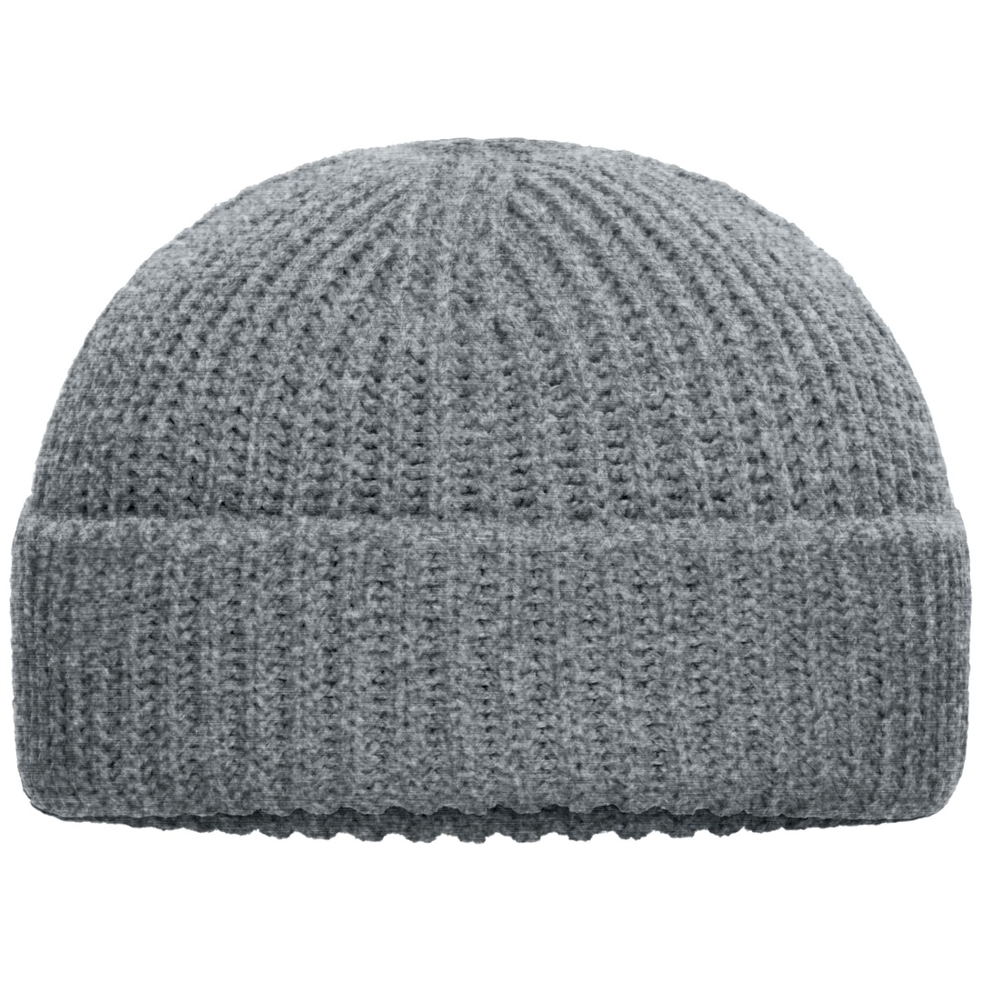 myrtle beach modische Strickmütze mit Umschlag MB7408 Gr. onesize grey melange