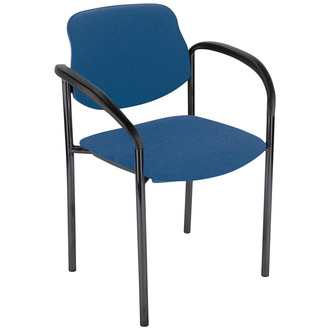 Besucherstuhl STYL mit Armlehne schw./blau