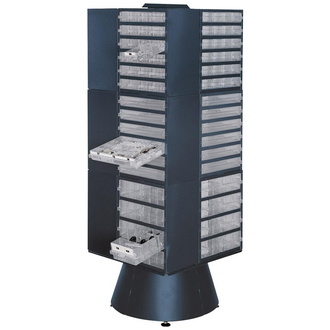 Raaco Drehturm leer, blau H1600xD880 mm, für Magazine T255 mm