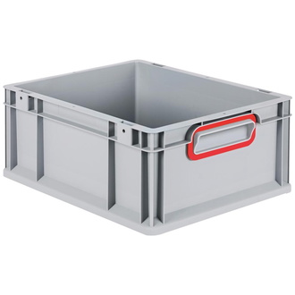 Allit EuroBox 417, 400x300x170 mm, Griffe geschlossen, grau/rot