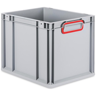 Allit EuroBox 432, 400x300x320 mm, Griffe geschlossen, grau/rot