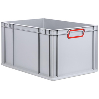 Allit EuroBox 632, 600x400x320 mm, Griffe geschlossen, grau/rot