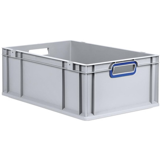 Allit EuroBox 622, 600x400x220 mm, Griffe offen, grau/blau