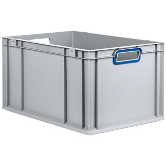 Allit EuroBox 632, 600x400x320 mm, Griffe offen, grau/blau