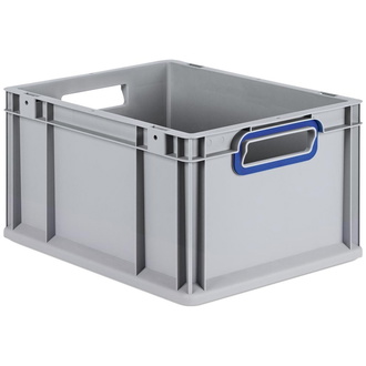 Allit EuroBox 422, 400x300x220 mm, Griffe offen, grau/blau