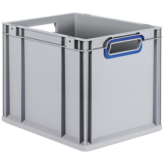 Allit EuroBox 432, 400x300x320 mm, Griffe offen, grau/blau