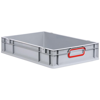 Allit EuroBox 612, 600x400x120 mm, Griffe geschlossen, grau/rot