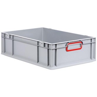 Allit EuroBox 617, 600x400x170 mm, Griffe geschlossen, grau/rot