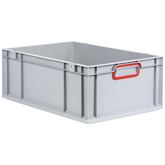 Allit EuroBox 622, 600x400x220 mm, Griffe geschlossen, grau/rot