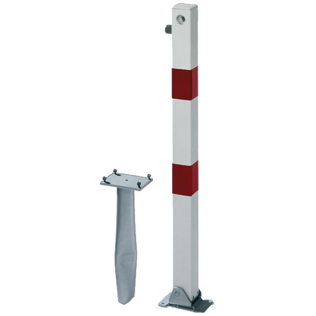 ALBERTS Absperrpf. Klappy-Bo fvz. 2 rote Ringe zum Einbetonieren umlegbar PZ ø 70x70mm