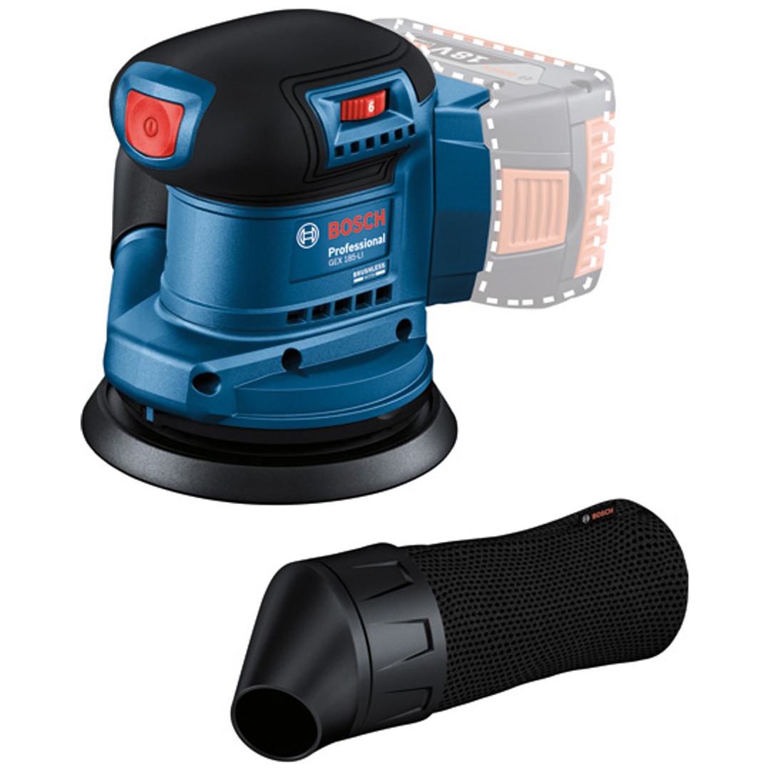 Bosch Professional Bosch Akku-Exzenterschleifer GEX 185-LI, incl. Zubehör, L-BOXX