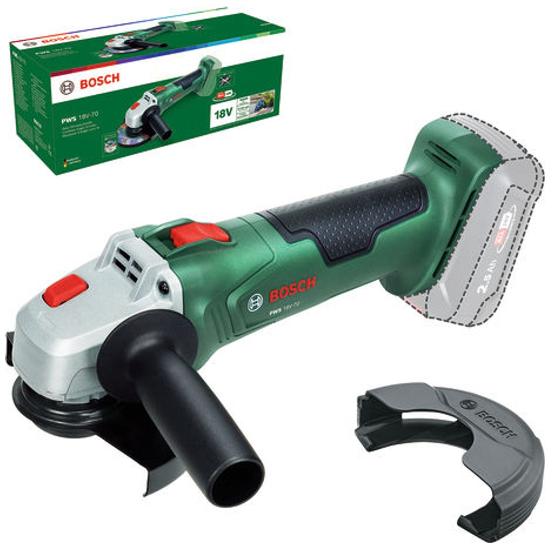 Bosch Akku-Winkelschleifer PWS 18V-70, Schleifscheiben-Ø 125 mm, Karton