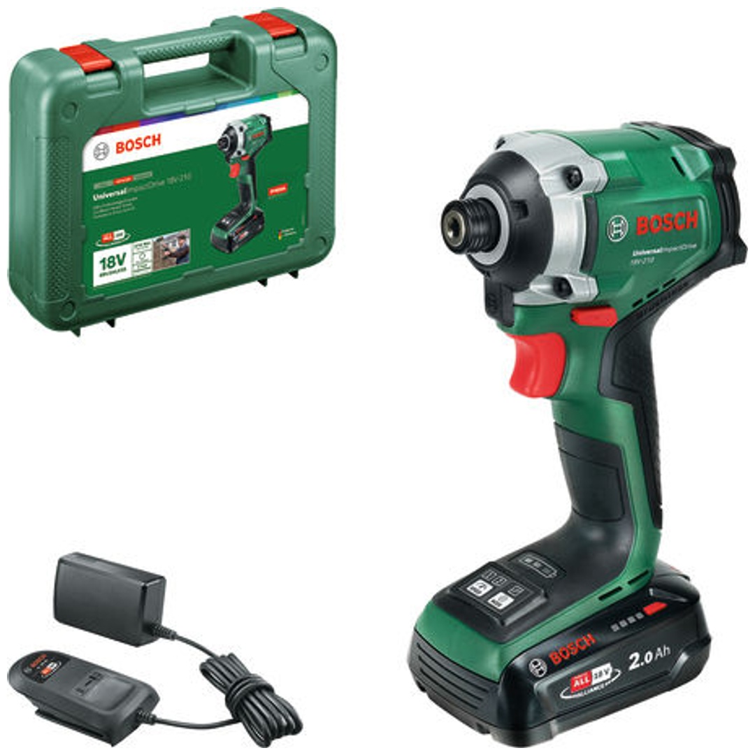 Bosch Akku-Schlagschrauber UID 18V-210, incl. 1x Akku PBA 18V 2 Ah, Ladegerät, Handwerkerkoffer