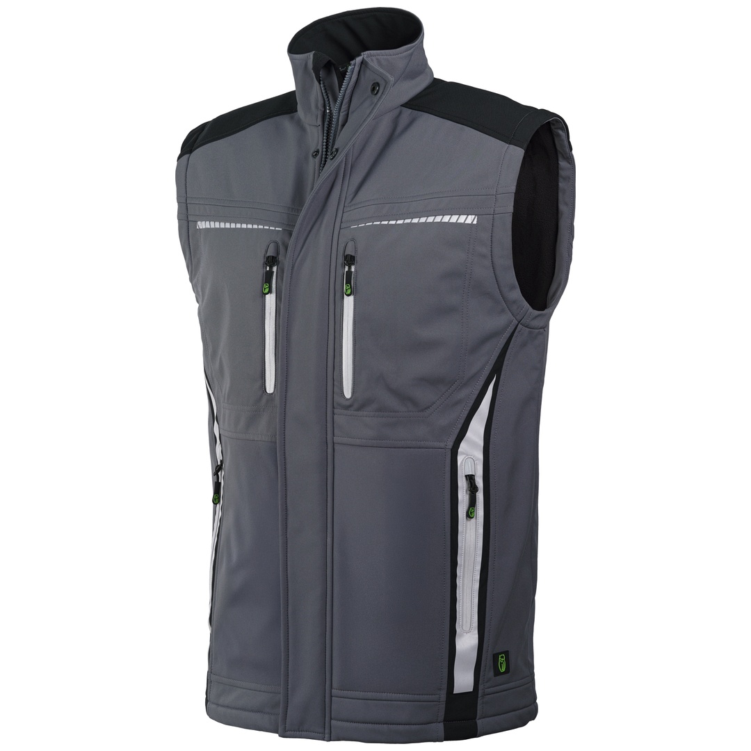 Leibwächter Softshell-Bodywarmer FLEXB Gr. M grau/schwarz